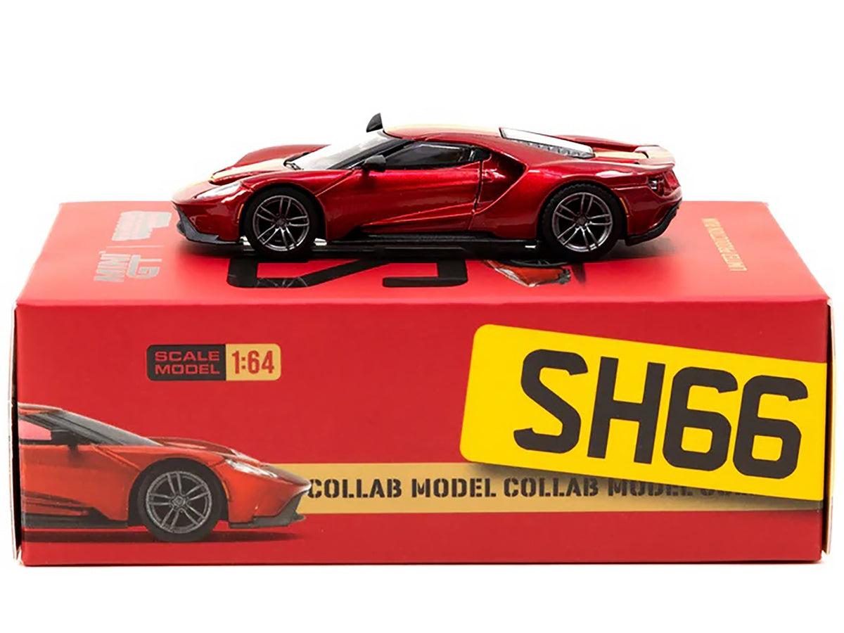 Ford GT Liquid Red Metallic with Gold Stripes "Shmee150 Collection" "Collaboration Model" 1/64 Diecast Model Car by Mini GT & Tarmac Works - Premium Ford Models from Mini GT - Just $42.83! Shop now at Rapidvehicles