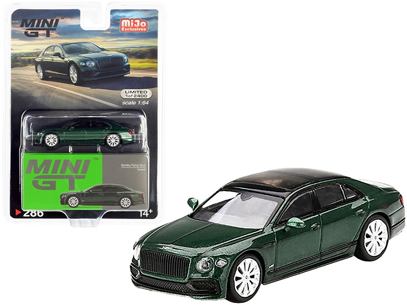 Bentley Flying Spur with Sunroof Verdant Green Metallic with Black Top Limited Edition to 2400 pieces Worldwide 1/64 Diecast Model Car by Mini GT - Premium Bentley Models from Mini GT - Just $20.99! Shop now at Rapidvehicles