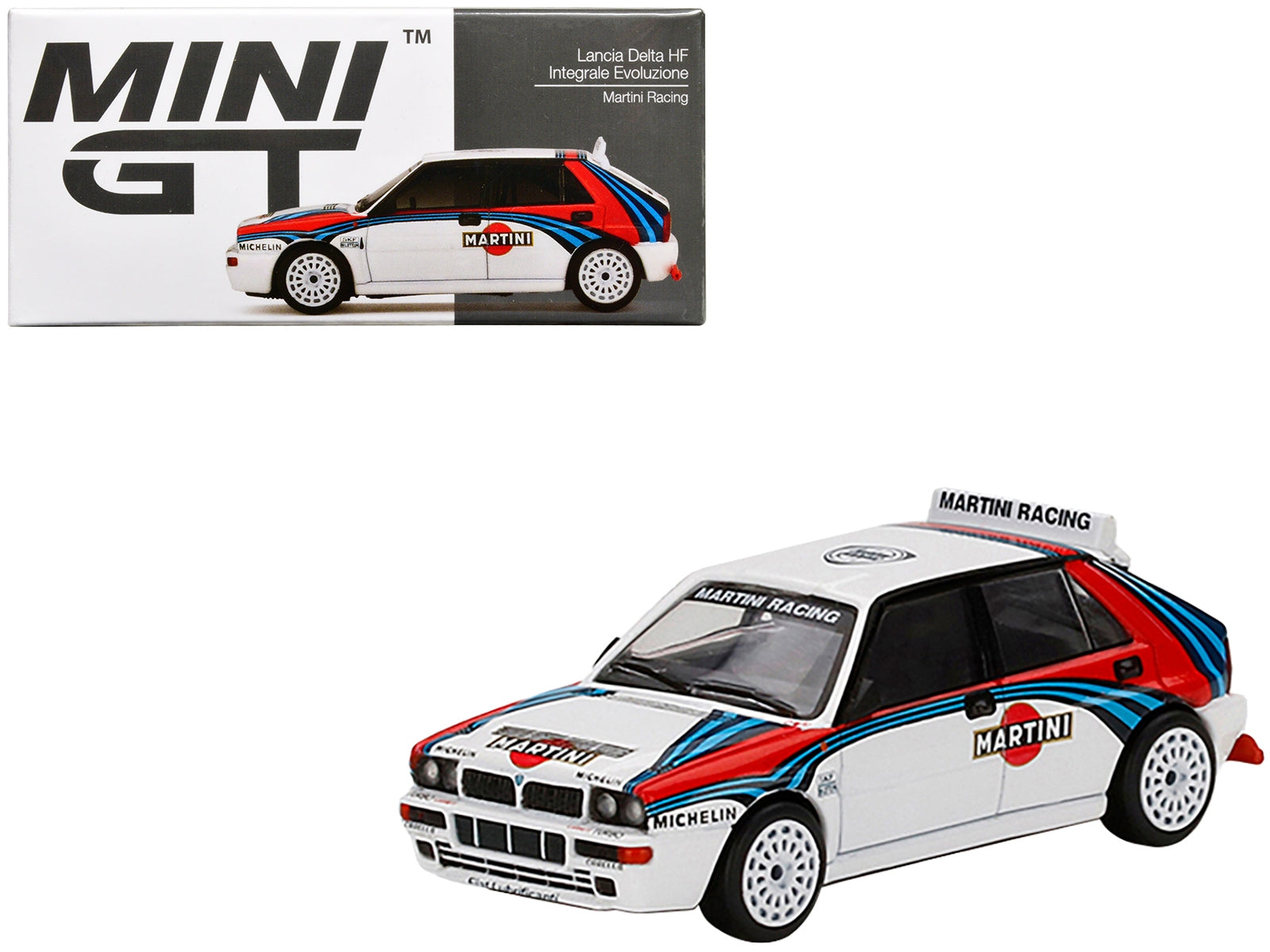 Lancia Delta HF Integrale Evoluzione White with Graphics "Martini Racing" 1/64 Diecast Model Car by Mini GT - Premium Rally Models from Mini GT - Just $32.99! Shop now at Rapidvehicles