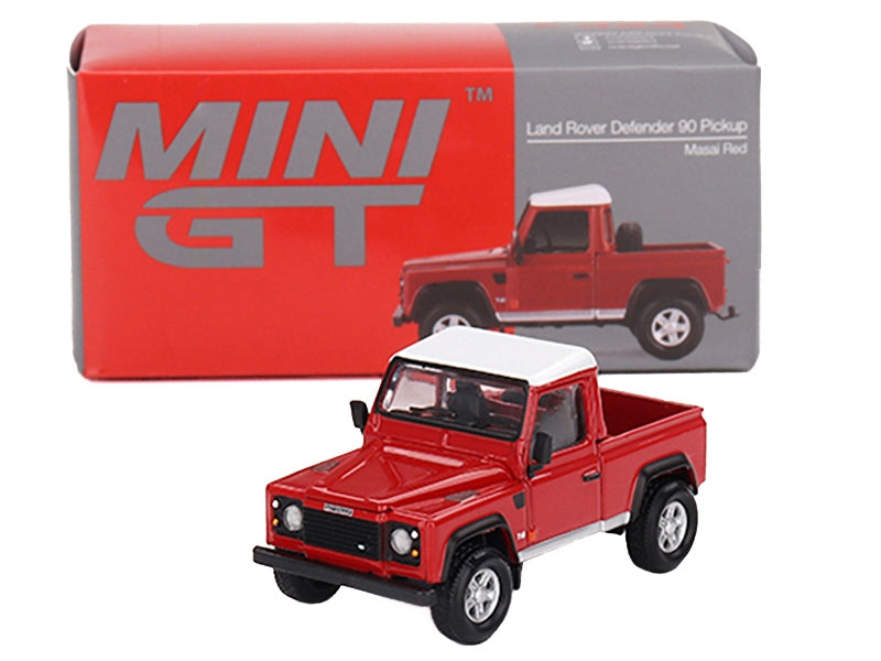 Land Rover Defender 90 Pickup Truck Masai Red Limited Edition to 1800 pieces Worldwide 1/64 Diecast Model Car by Mini GT - Premium Range/Land Rover from Mini GT - Just $29.99! Shop now at Rapidvehicles