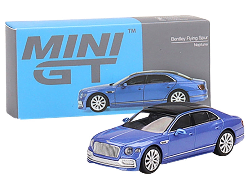 Bentley Flying Spur with Sunroof Neptune Blue Metallic with Black - Premium Bentley Models from Mini GT - Just $30.59! Shop now at Rapidvehicles