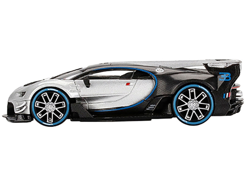 Bugatti Vision Gran Turismo Silver Metallic and Carbon Limited Edition to 9600 pieces Worldwide 1/64 Diecast Model Car by Mini GT - Premium Bugatti Models from Mini GT - Just $28.99! Shop now at Rapidvehicles