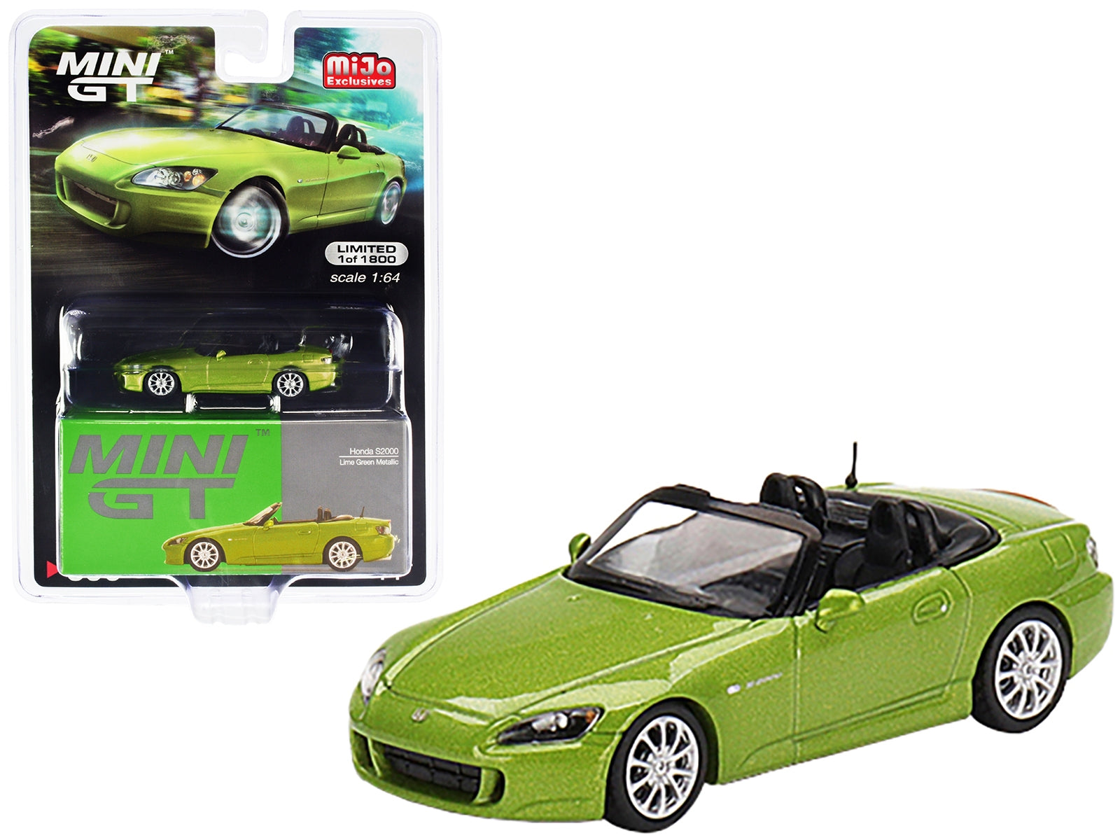 Honda S2000 (AP2) Convertible Lime Green Metallic Limited Edition - Premium Honda Models from Mini GT - Just $30.59! Shop now at Rapidvehicles