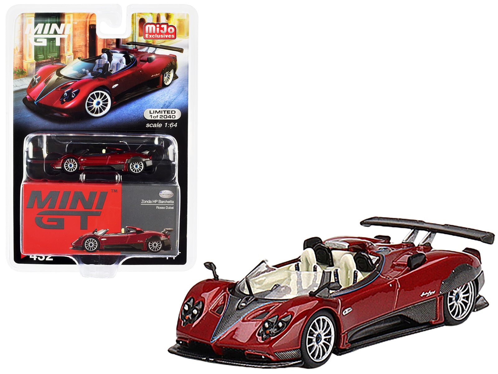 Pagani Zonda HP Barchetta Rosso Dubai Red Metallic Limited Edition to 2040 pieces Worldwide 1/64 Diecast Model Car by Mini GT - Premium Pagani Models from Mini GT - Just $23.99! Shop now at Rapidvehicles