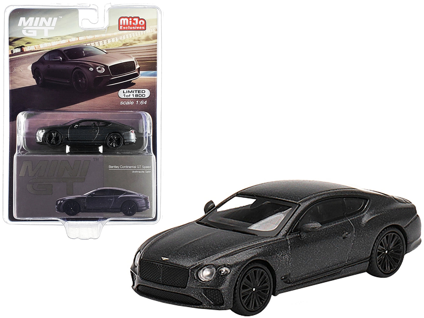 Bentley Continental GT Speed Anthracite Satin Gray Metallic - Premium Bentley Models from Mini GT - Just $32.39! Shop now at Rapidvehicles