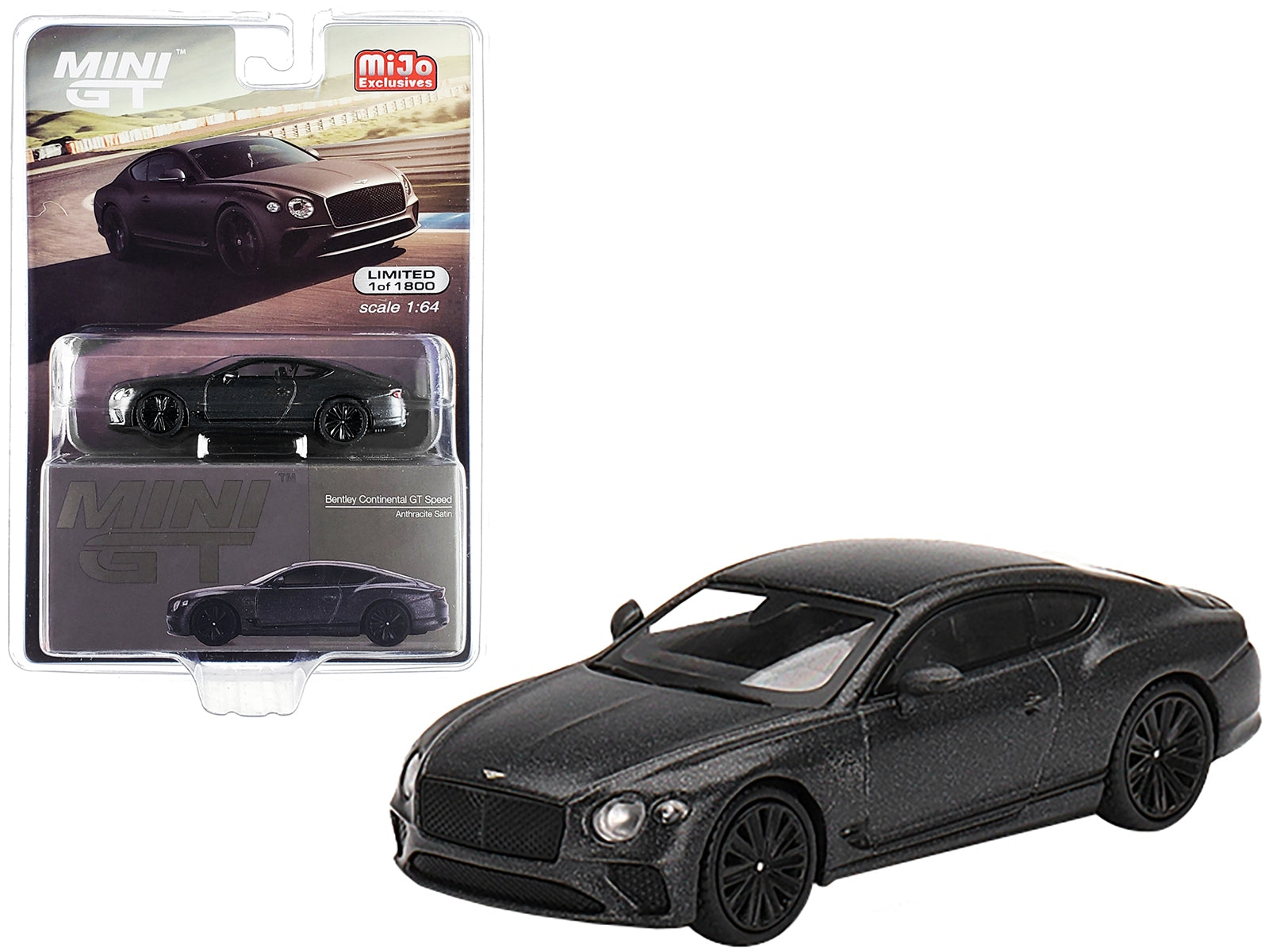 Bentley Continental GT Speed Anthracite Satin Gray Metallic Limited Edition to 1800 pieces Worldwide 1/64 Diecast Model Car by Mini GT - Premium Bentley Models from Mini GT - Just $22.99! Shop now at Rapidvehicles