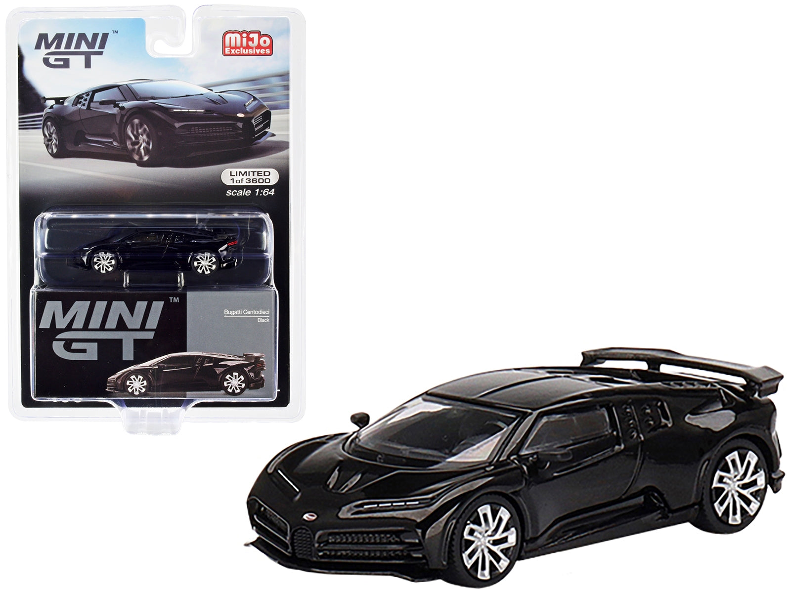 Bugatti Centodieci Black Limited Edition to 3600 pieces Worldwide 1/64 Diecast Model Car by Mini GT - Premium Bugatti Models from Mini GT - Just $27.63! Shop now at Rapidvehicles