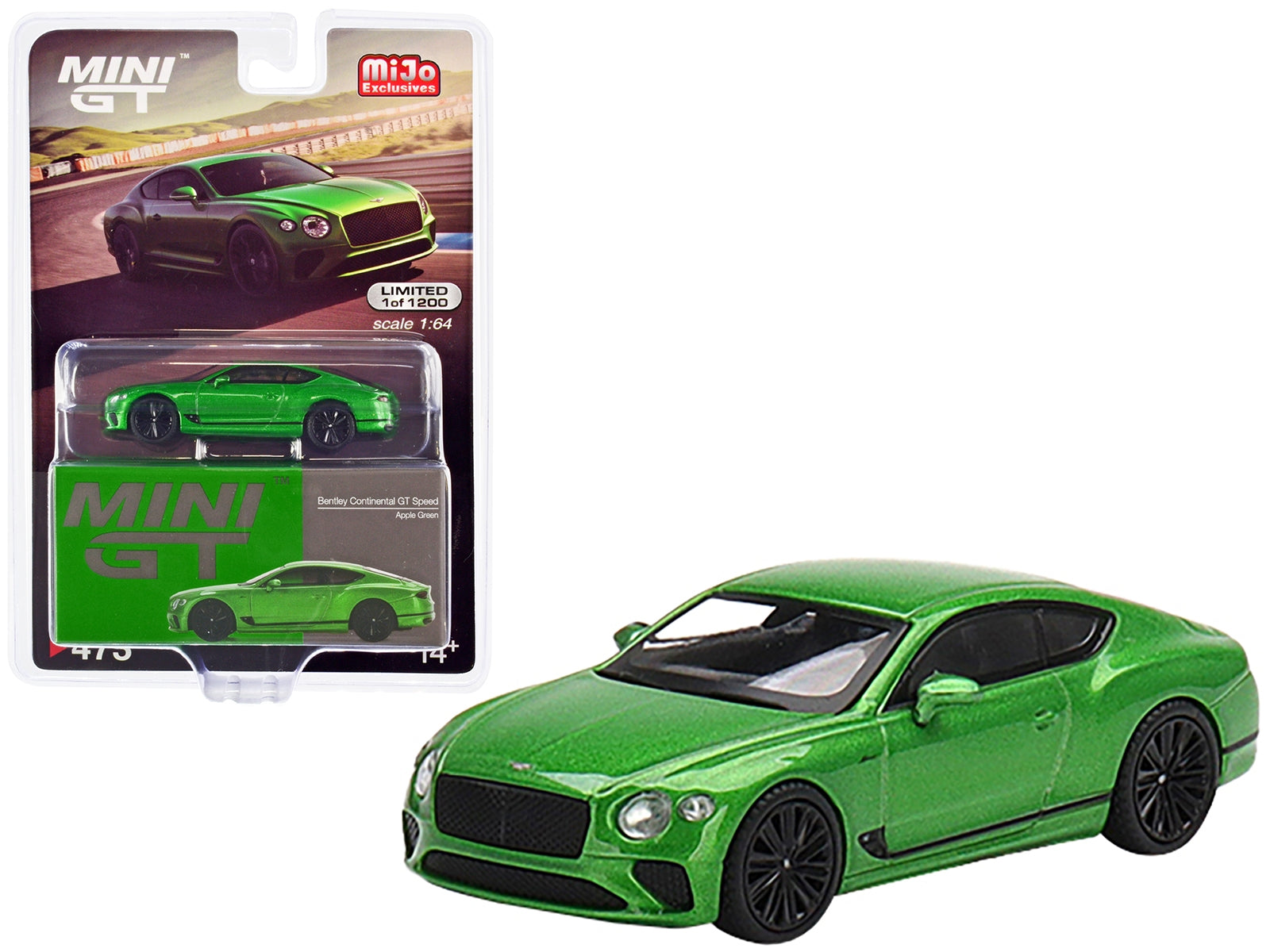 2022 Bentley Continental GT Speed Apple Green Metallic Limited Edition to 1200 pieces Worldwide 1/64 Diecast Model Car by Mini GT - Premium Bentley Models from Mini GT - Just $22.99! Shop now at Rapidvehicles