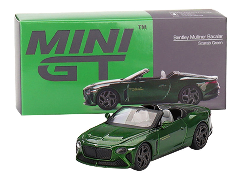 Bentley Mulliner Bacalar Convertible Scarab Green Metallic Limited Edition to 1200 pieces Worldwide 1/64 Diecast Model Car by Mini GT