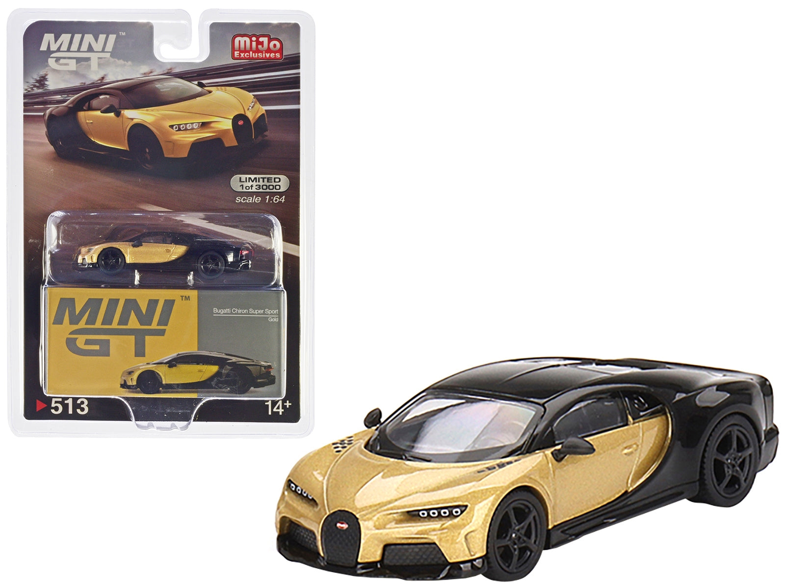 Bugatti Chiron Super Sport Gold Metallic and Black Limited Edition to 3000 pieces Worldwide 1/64 Diecast Model Car by Mini GT - Premium Bugatti Models from Mini GT - Just $25.99! Shop now at Rapidvehicles