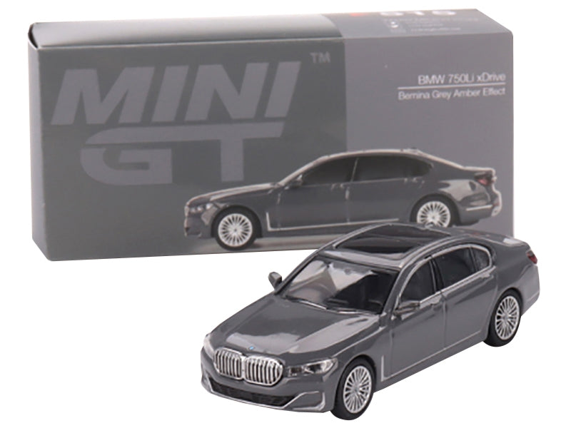 BMW 750Li xDrive Bernina Gray Amber Effect with Sunroof Limited Edition to 2400 pieces Worldwide 1/64 Diecast Model Car by Mini GT - Premium BMW Models from Mini GT - Just $29.99! Shop now at Rapidvehicles