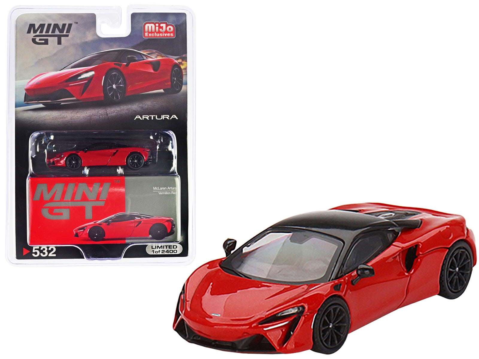 McLaren Artura Vermillion Red with Black Top Limited Edition to - Premium McLaren Models from Mini GT - Just $27.99! Shop now at Rapidvehicles