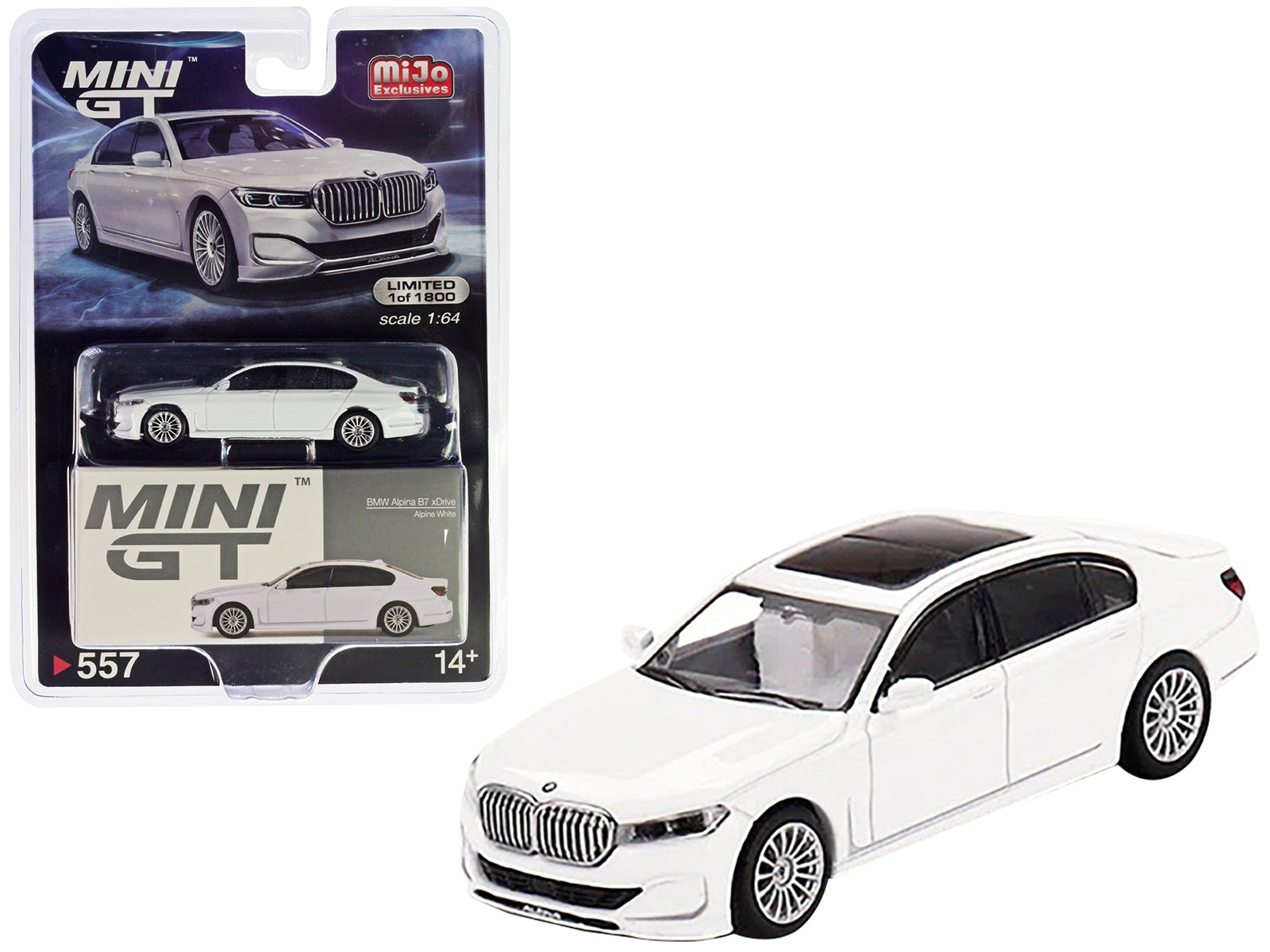 BMW Alpina B7 xDrive Alpine White with Sunroof Limited Edition to 1800 pieces Worldwide 1/64 Diecast Model Car by Mini GT - Premium BMW Models from Mini GT - Just $28.99! Shop now at Rapidvehicles