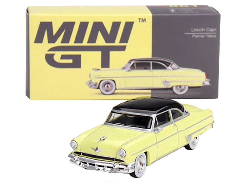 1954 Lincoln Capri Premier Yellow with Black Top Limited Edition - Premium Range/Land Rover from Mini GT - Just $35.09! Shop now at Rapidvehicles