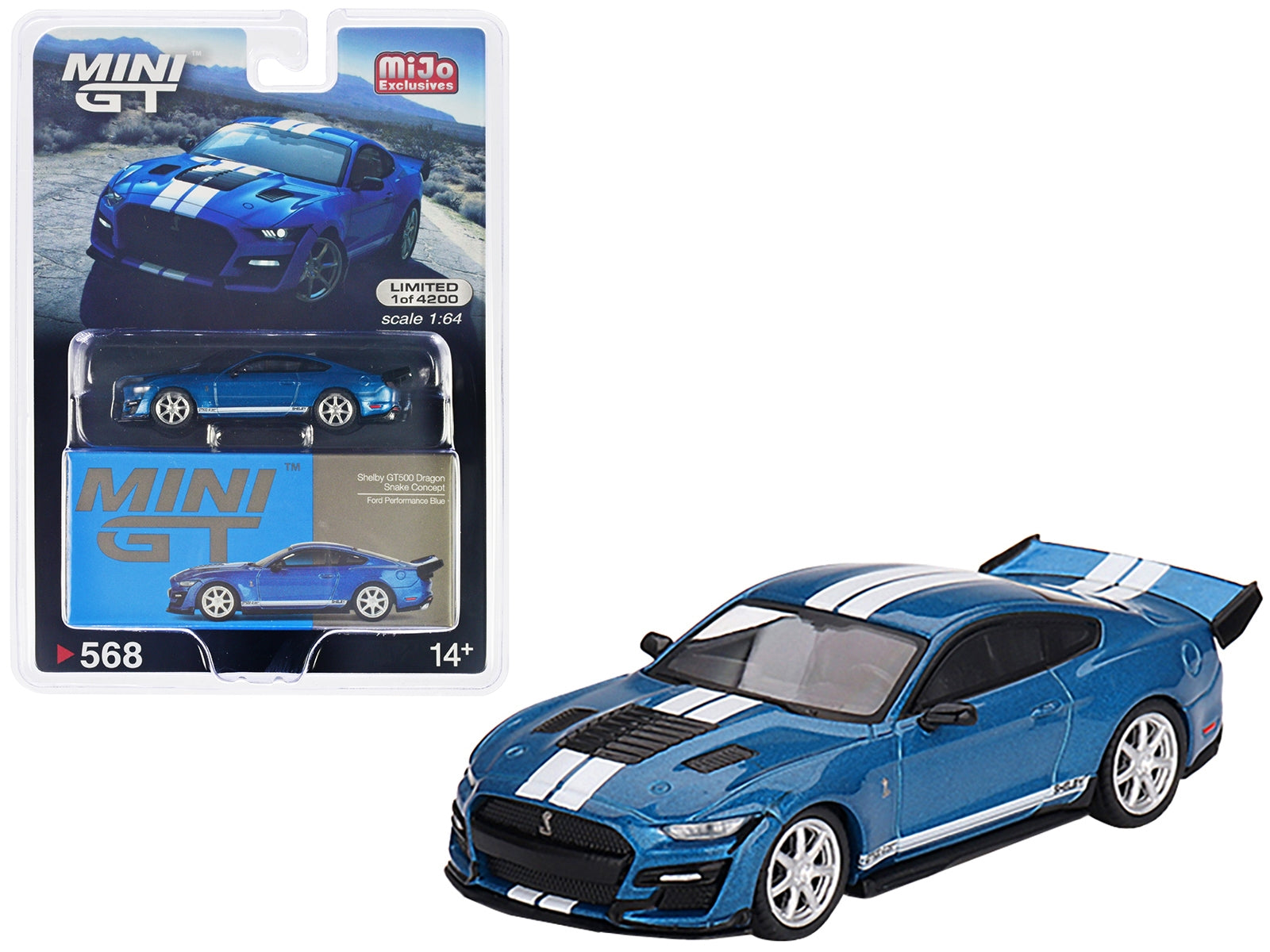 Shelby GT500 Dragon Snake Concept Ford Performance Blue Metallic - Premium Shelby Models from Mini GT - Just $35.09! Shop now at Rapidvehicles