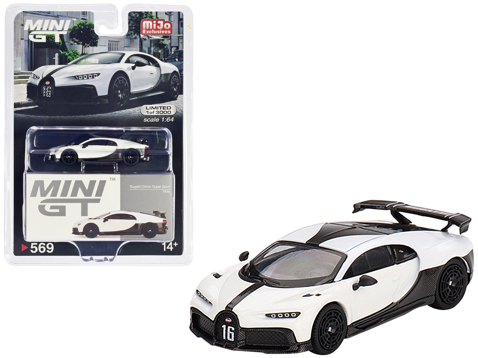 Bugatti Chiron Pur Sport White and Carbon Limited Edition to 3000 - Premium Bugatti Models from Mini GT - Just $32.39! Shop now at Rapidvehicles