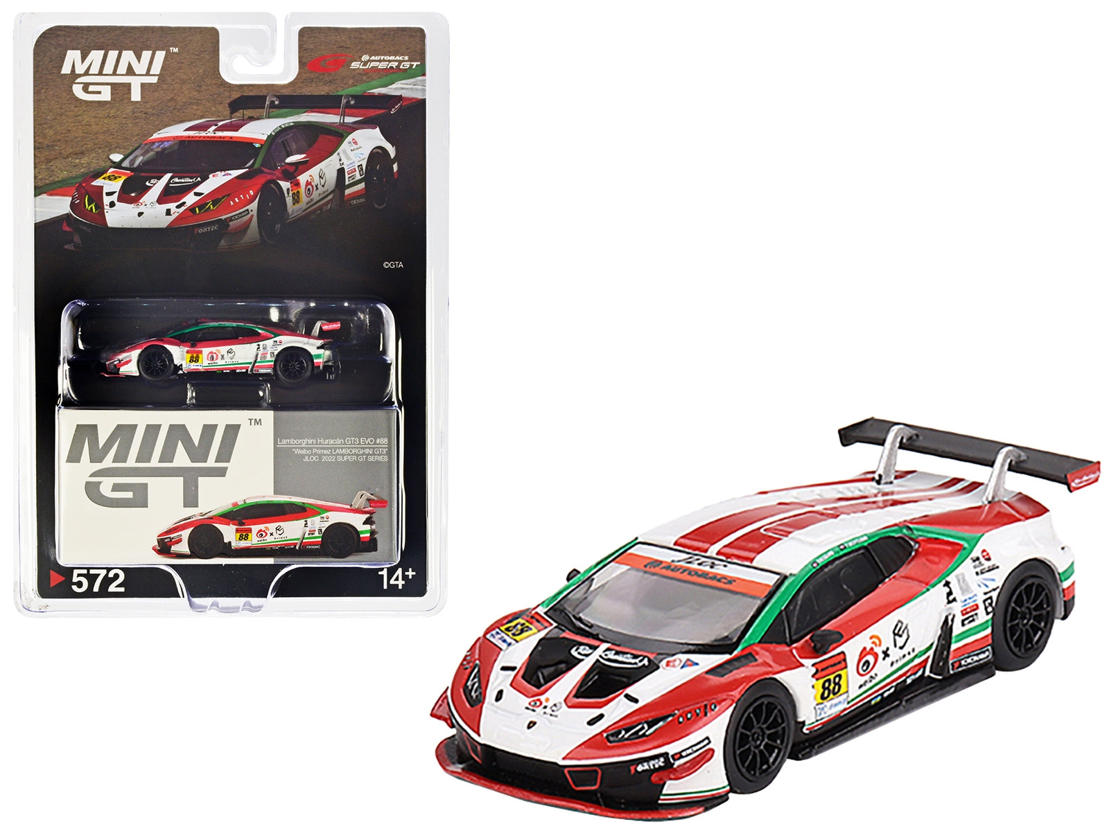 Lamborghini Huracan GT3 EVO #88 Takashi Kogure - Yuya Motojima - Premium Lamborghini Models from Mini GT - Just $35.09! Shop now at Rapidvehicles