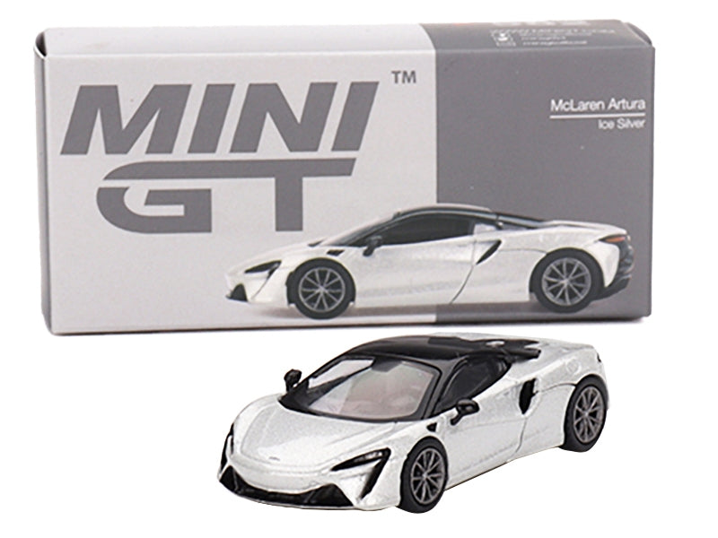 McLaren Artura Ice Silver Metallic with Black Top Limited Edition - Premium McLaren Models from Mini GT - Just $27.99! Shop now at Rapidvehicles