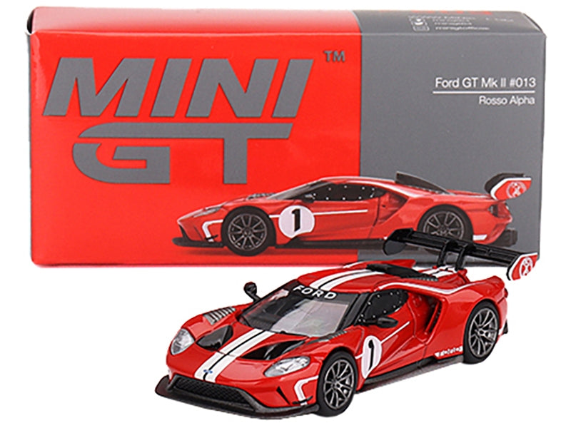 Ford GT MK II #1 Rosso Alpha Red with White Stripes Limited - Premium Ford Models from Mini GT - Just $35.09! Shop now at Rapidvehicles