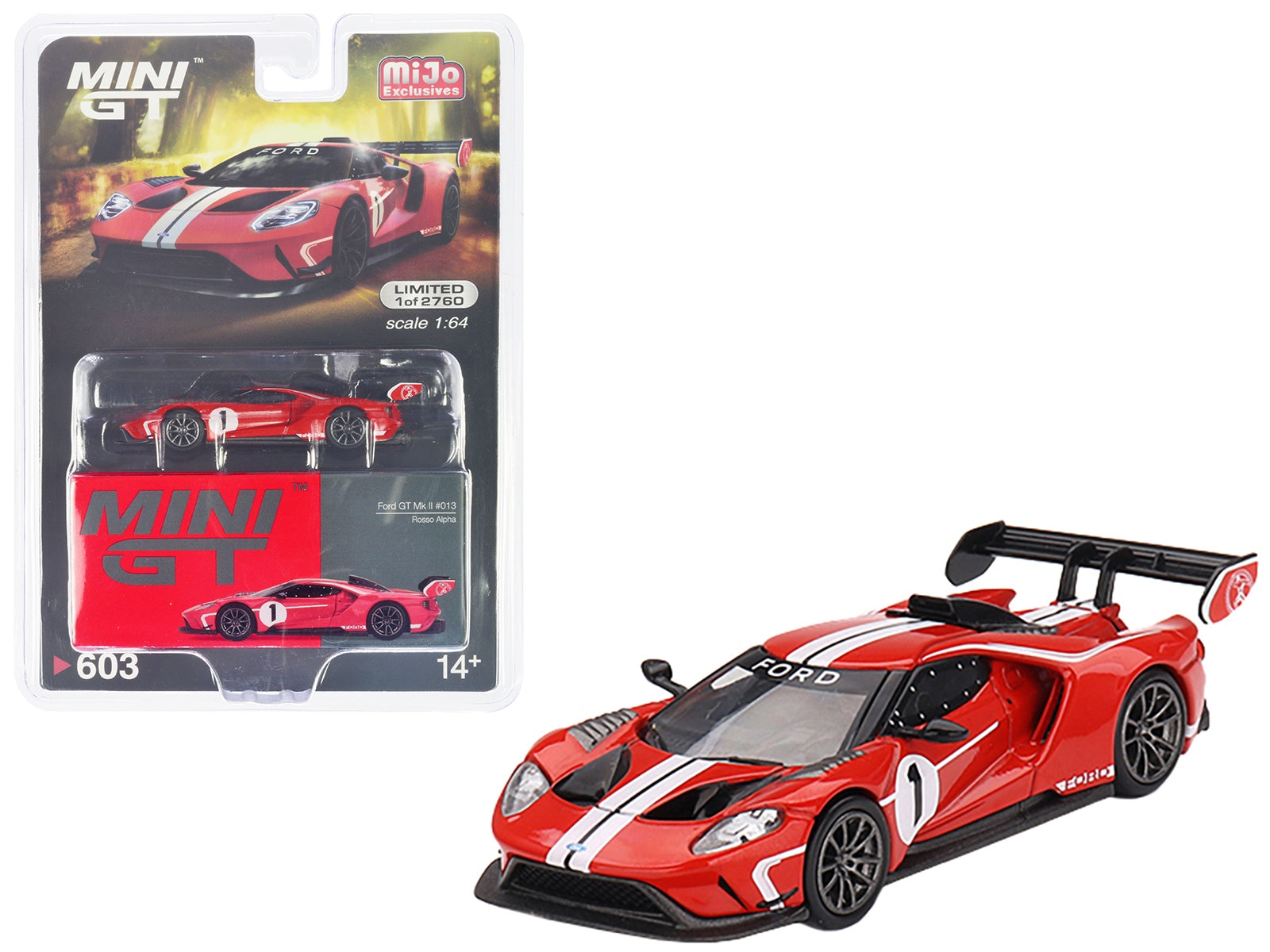 Ford GT MK II #1 Rosso Alpha Red with White Stripes Limited Edition to 2760 pieces Worldwide 1/64 Diecast Model Car by Mini GT - Premium Ford Models from Mini GT - Just $31.43! Shop now at Rapidvehicles