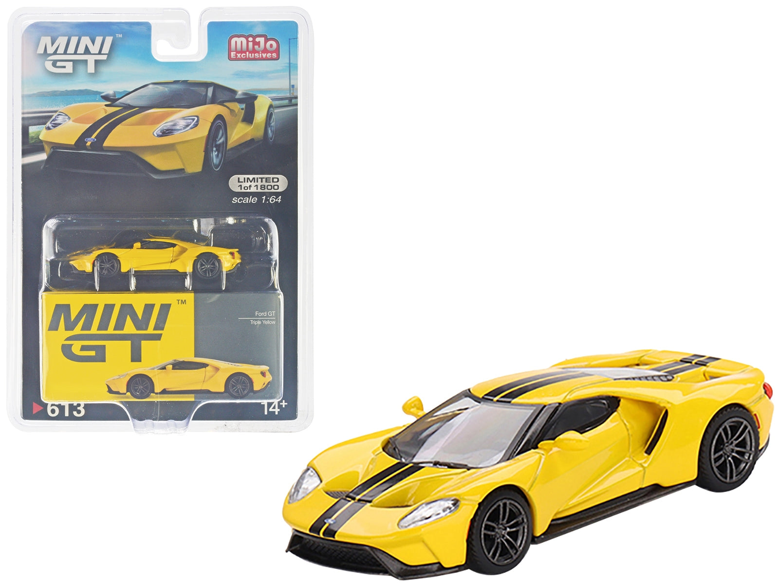 Ford GT Triple Yellow with Black Stripes Limited Edition to 1800 pieces Worldwide 1/64 Diecast Model Car by Mini GT - Premium Ford Models from Mini GT - Just $23.99! Shop now at Rapidvehicles