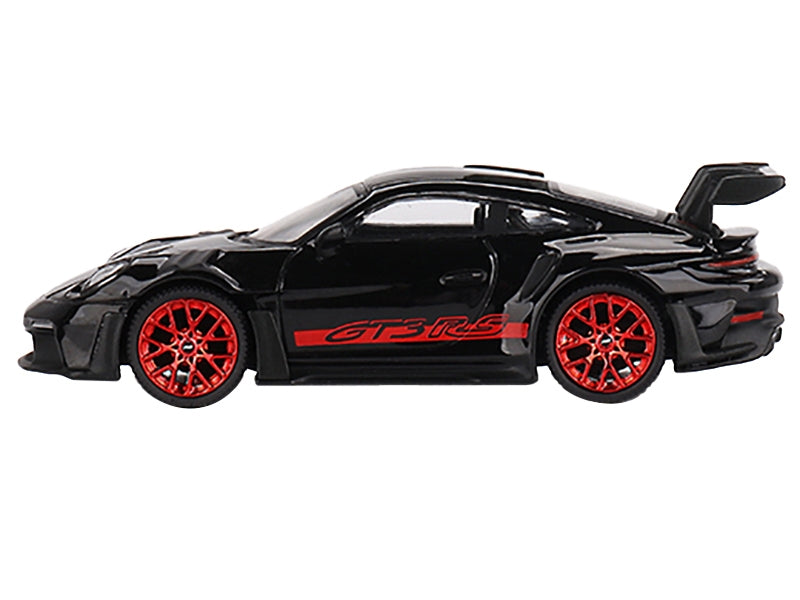 Porsche 911 (992) GT3 RS Black with Pyro Red Stripes Limited Edition to 5520 pieces Worldwide 1/64 Diecast Model Car by Mini GT - Premium Porsche Models from Mini GT - Just $23.51! Shop now at Rapidvehicles