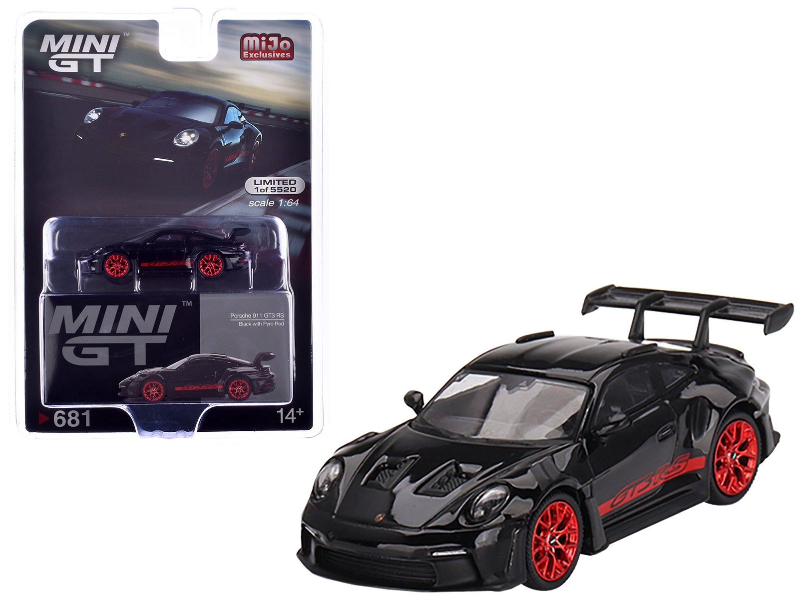 Porsche 911 (992) GT3 RS Black with Pyro Red Stripes Limited Edition to 5520 pieces Worldwide 1/64 Diecast Model Car by Mini GT - Premium Porsche Models from Mini GT - Just $23.51! Shop now at Rapidvehicles