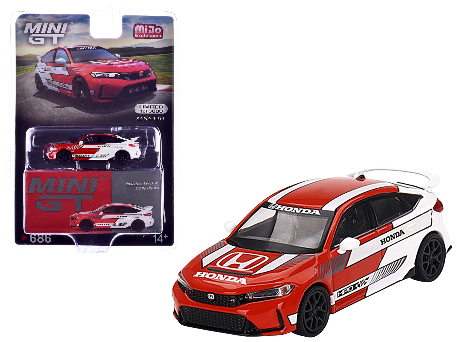 Honda Civic Type R Red and White "2023 Pace Car" Limited Edition to 3000 pieces Worldwide 1/64 Diecast Model Car by Mini GT - Premium Honda Models from Mini GT - Just $27.63! Shop now at Rapidvehicles