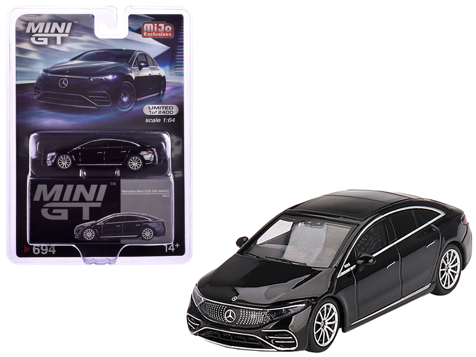 Mercedes-Benz EQS 580 4MATIC Black Limited Edition to 2400 pieces Worldwide 1/64 Diecast Model Car by Mini GT - Premium Mercedes Models from Mini GT - Just $27.63! Shop now at Rapidvehicles