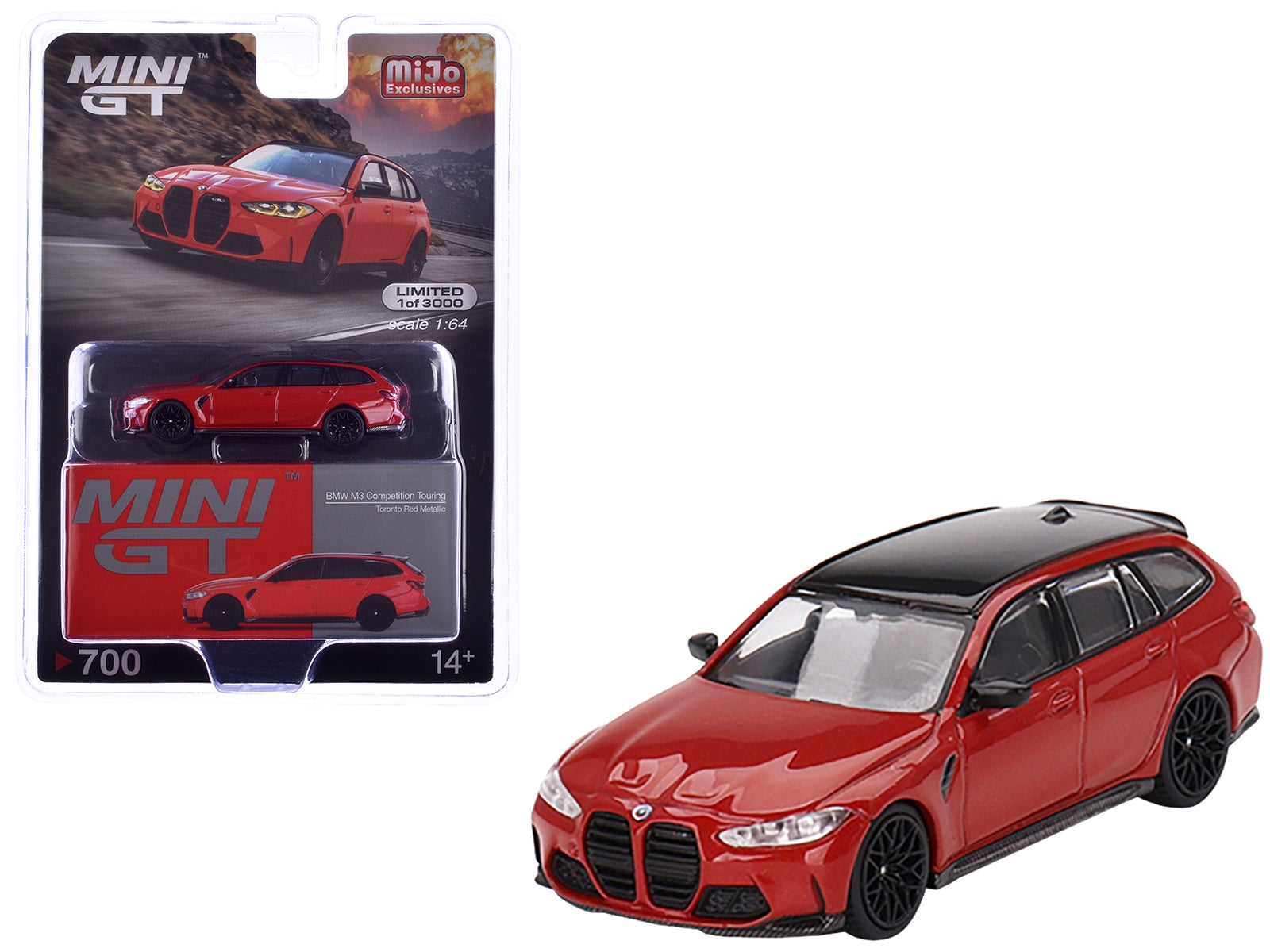 BMW M3 Competition Touring Toronto Red Metallic with Black Top Limited Edition to 3000 pieces Worldwide 1/64 Diecast Model Car by Mini GT - Premium BMW Models from Mini GT - Just $28.99! Shop now at Rapidvehicles