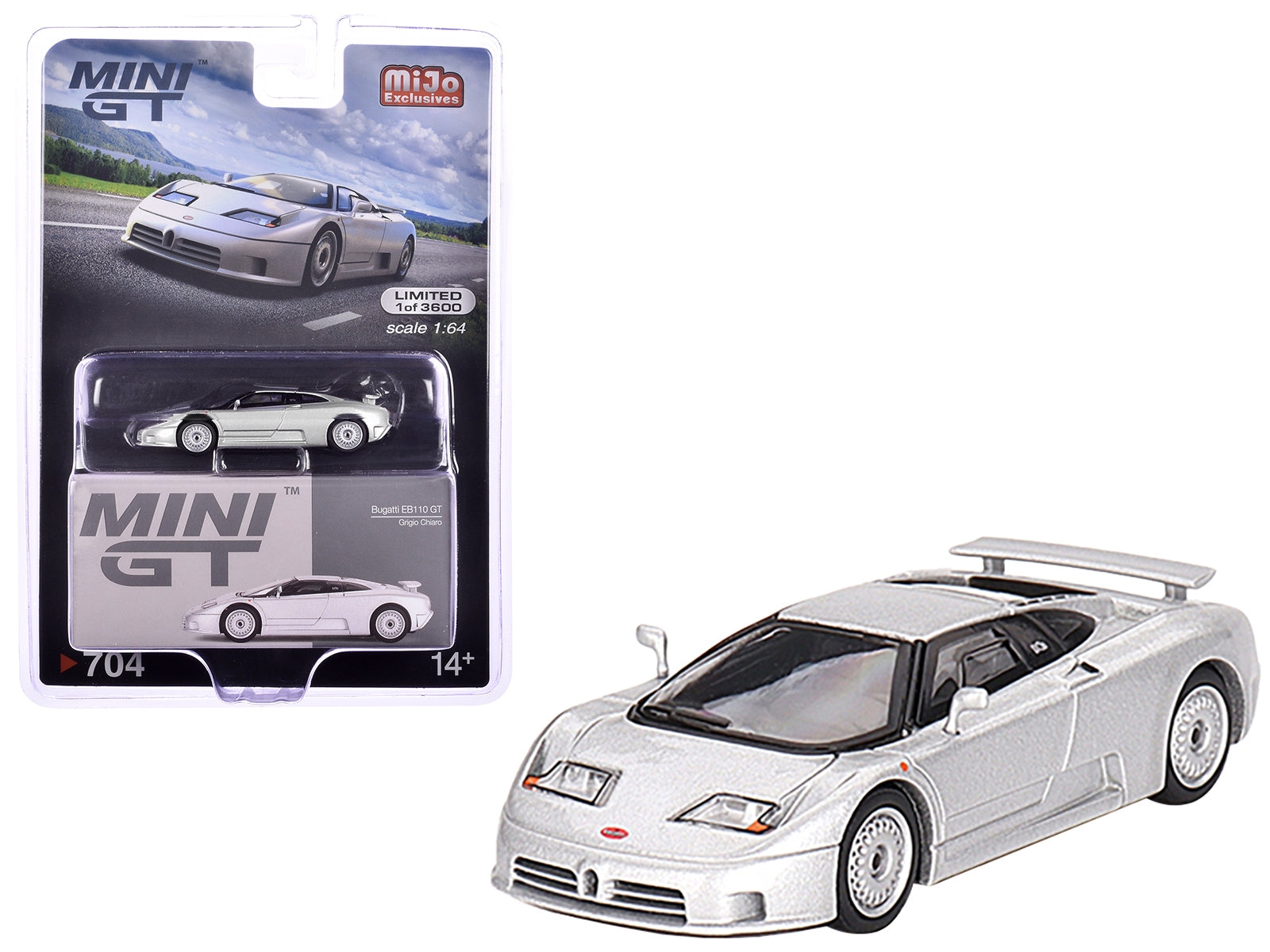 Bugatti EB110 GT Grigio Chiaro Silver Metallic Limited Edition to 3600 pieces Worldwide 1/64 Diecast Model Car by Mini GT - Premium Bugatti Models from Mini GT - Just $27.63! Shop now at Rapidvehicles