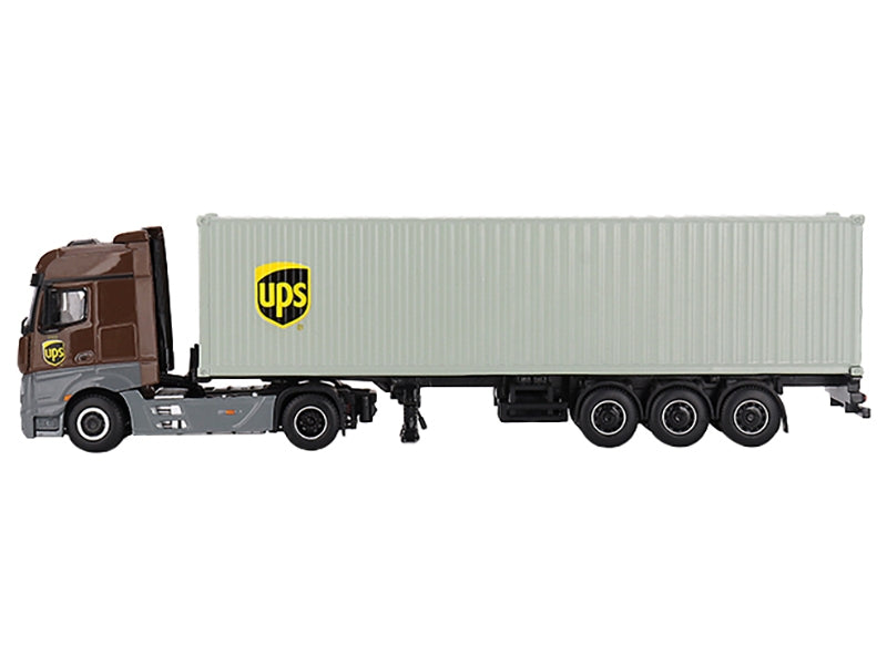 Mercedes-Benz Actros with 40' Container "UPS Europe" Brown and - Premium UPS Models from Mini GT - Just $121.49! Shop now at Rapidvehicles