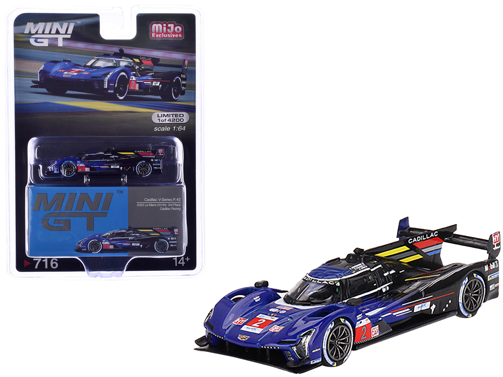 Cadillac V-Series.R #2 Earl Bamber - Alex Lynn - Richard Westbrook "Cadillac Racing" 3rd Place "24 Hours of Le Mans" (2023) Limited Edition to 5400 pieces Worldwide 1/64 Diecast Model Car by Mini GT free shipping USA