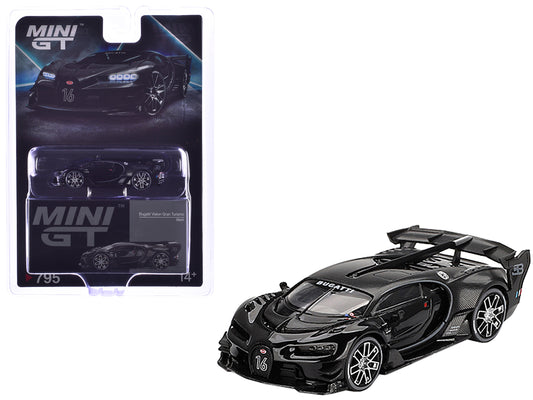 Bugatti Vision Gran Turismo Black and Carbon Limited Edition 1/64 Diecast Model Car by Mini GT