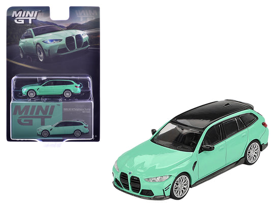 BMW M3 M Performance Touring Mint Green with Black Top Limited Edition 1/64 Diecast Model Car by Mini GT