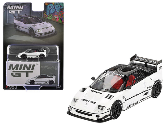 Mazda AZ-1 Liberty Walk LB40 RHD (Right Hand Drive) White with Black Top "2024 Tokyo Auto Salon" Limited Edition 1/64 Diecast Model Car by Mini GT free shipping USA