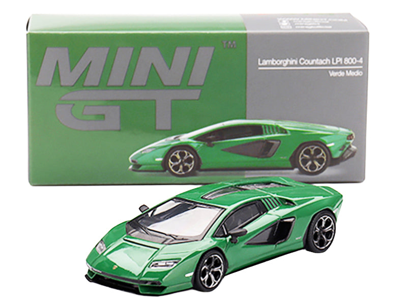 Lamborghini Countach LPI 800-4 Verde Medio Green Limited Edition 1/64 Diecast Model Car by Mini GT