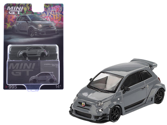 ABARTH 595 #49 "LB-Works x Abas Works" Gray Limited Edition 1/64 Diecast Model Car by Mini GT - Use code SHOPAPP15 to get 15 percent off