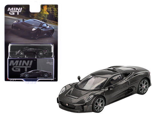 Jaguar C-X75 "Test Car" Black Carbon Limited Edition 1/64 Diecast Model Car by Mini GT free shipping USA
