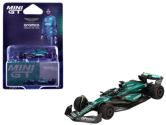 Aston Martin AMR24 #18 Lance Stroll Formula One F1 "Bahrain GP" (2024) Limited Edition 1/64 Diecast Model Car by Mini GT - Use code SHOPAPP15 to get 15 percent off