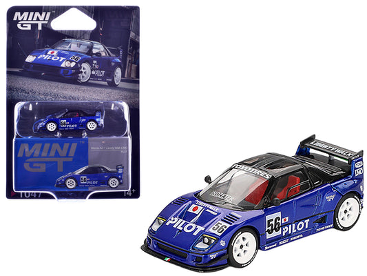 Mazda AZ-1 Liberty Walk LB40 RHD (Right Hand Drive) #56 "PILOT" Blue Metallic with Black Top Limited Edition 1/64 Diecast Model Car by Mini GT - Use code SHOPAPP15 to get 15 percent off