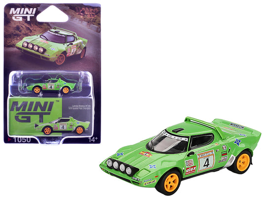 Lancia Stratos HF #4 Jorge de Bagration - Nuria Llopis Champion "Spanish Rally" (1979) Limited Edition 1/64 Diecast Model Car by Mini GT - Use code SHOPAPP15 to get 15 percent off