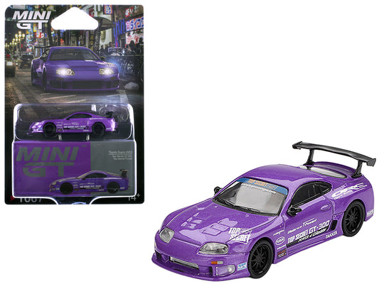 Toyota Supra (A80) "Top Secret GT-300" Top Secret Purple Metallic with Graphics Limited Edition 1/64 Diecast Model Car by Mini GT - Use code SHOPAPP15 to get 15 percent off