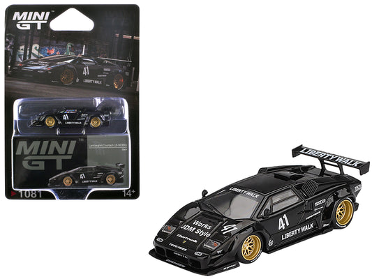 Lamborghini Countach LB-WORKS #41 Black Limited Edition 1/64 Diecast Model Car by Mini GT
