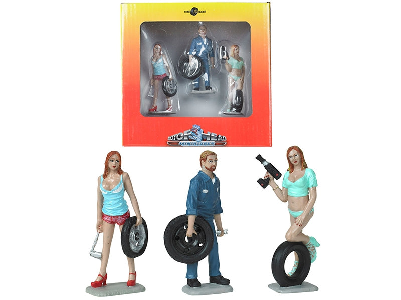 Michelle, Meg and Gary Tire Brigade 3 piece Figurine Set 1/24 by - Premium Figures from Motorhead Miniatures - Just $57.99! Shop now at Rapidvehicles