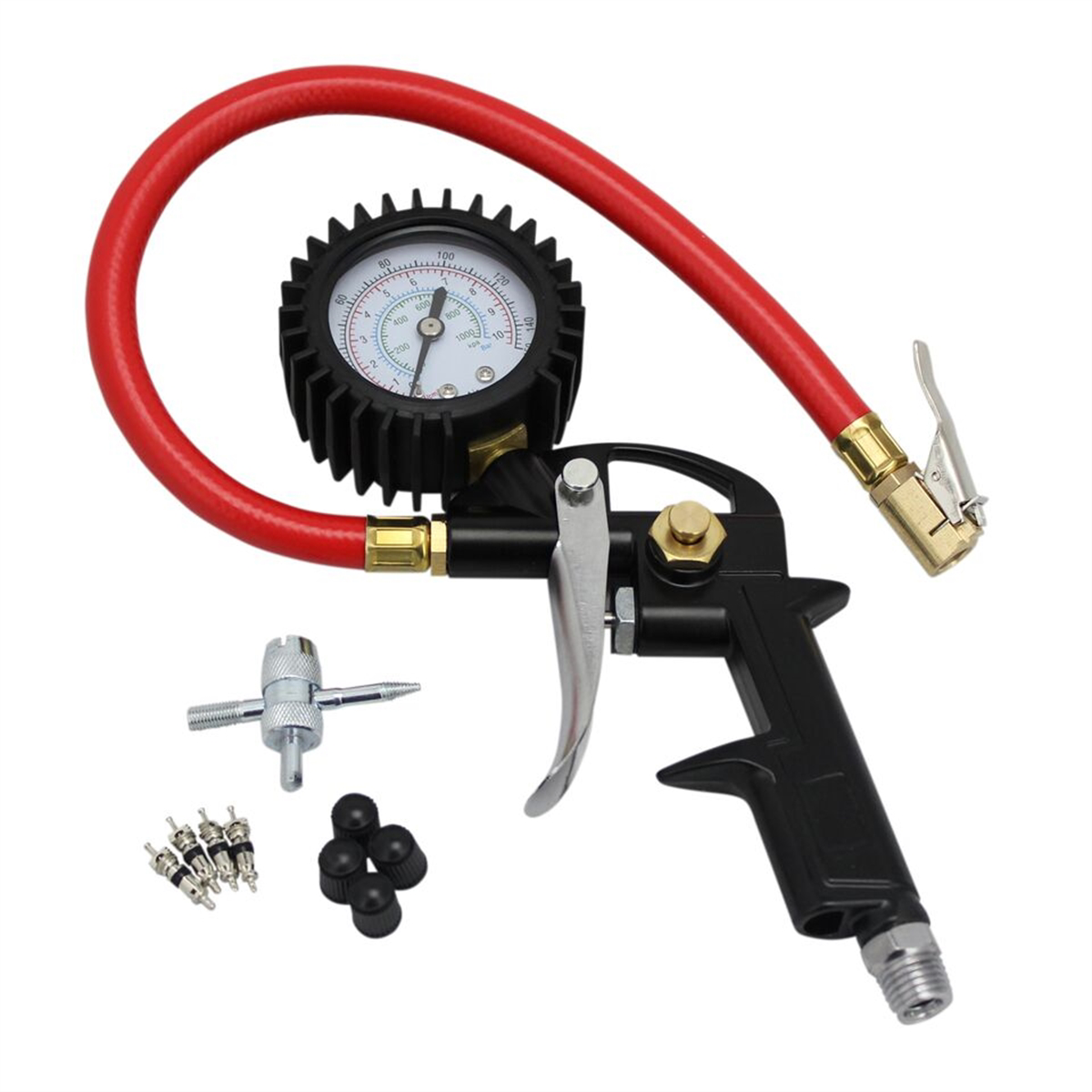 Pistol Analog Inflator Gauge 10 Pc Kit - Premium Air Gauges Inflators and Chucks from Milton Industries - Just $48.99! Shop now at Rapidvehicles