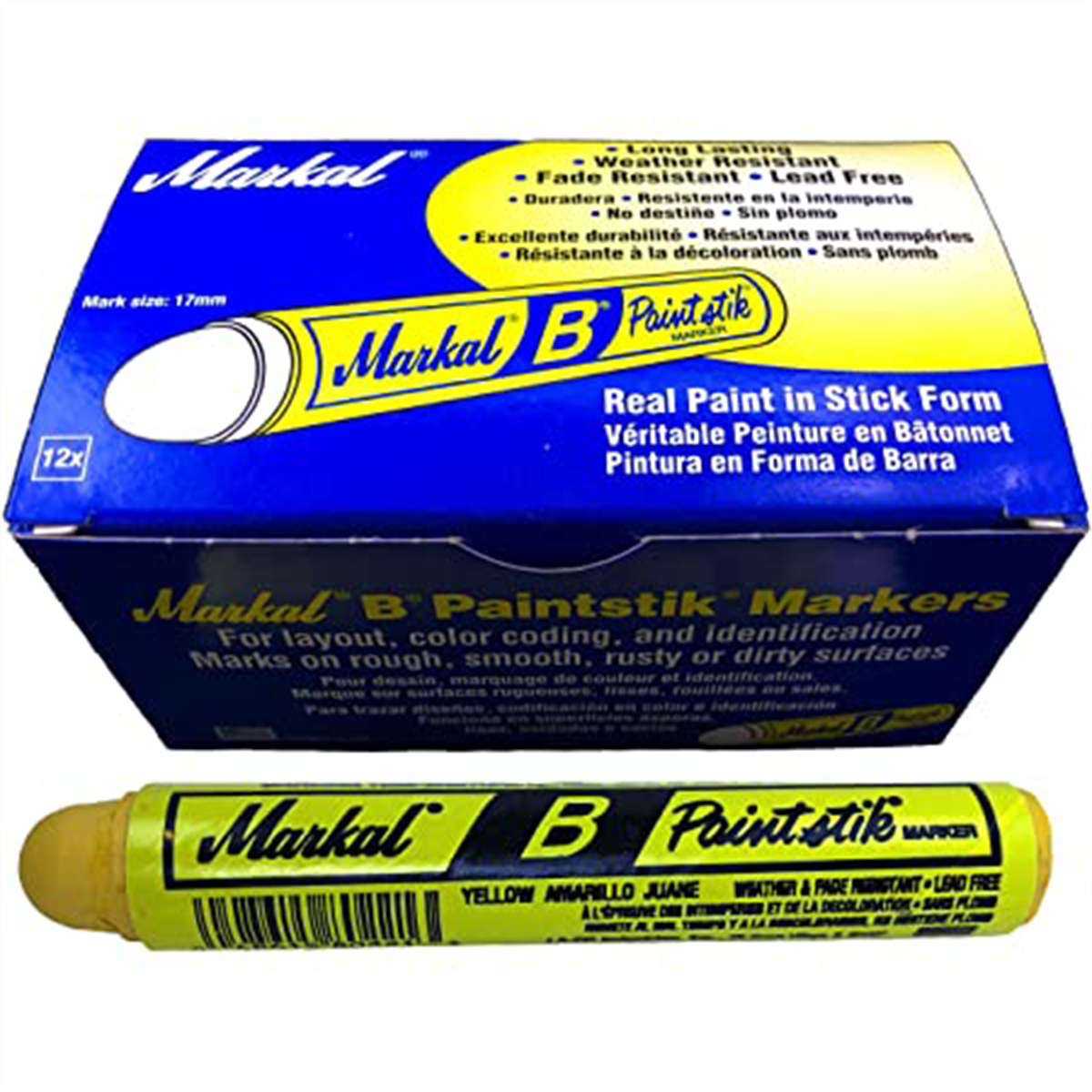 Paintstik B, Yellow Solid Paint Marker (12/box, 144/cs) - Premium Wheel Weights from Markal - Just $38.99! Shop now at Rapidvehicles