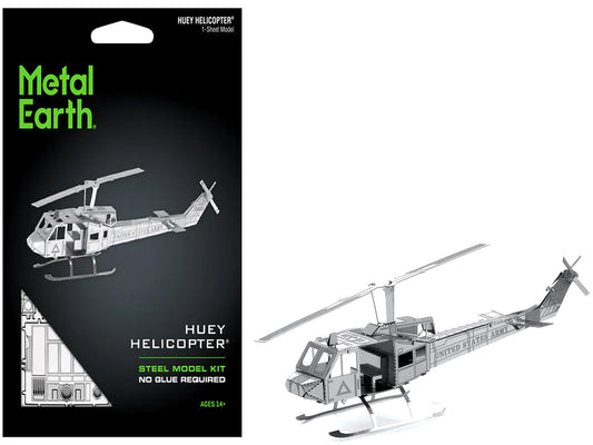 Model Kit Bell UH-1 Iroquois "Huey" Helicopter "United States Army" (Easy Difficulty) Steel Model by Metal Earth
