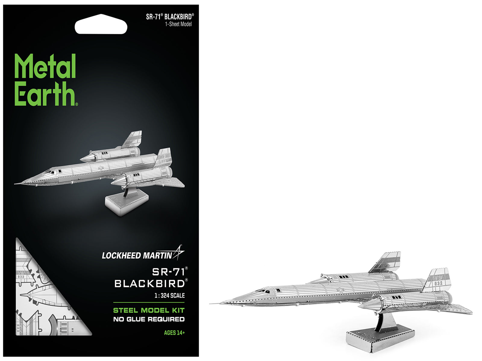 Model Kit Lockheed Martin SR-71 Blackbird Aircraft (Moderate Difficulty) Steel Model by Metal Earth - Use code SHOPAPP15 to get 15 percent off free shipping USA