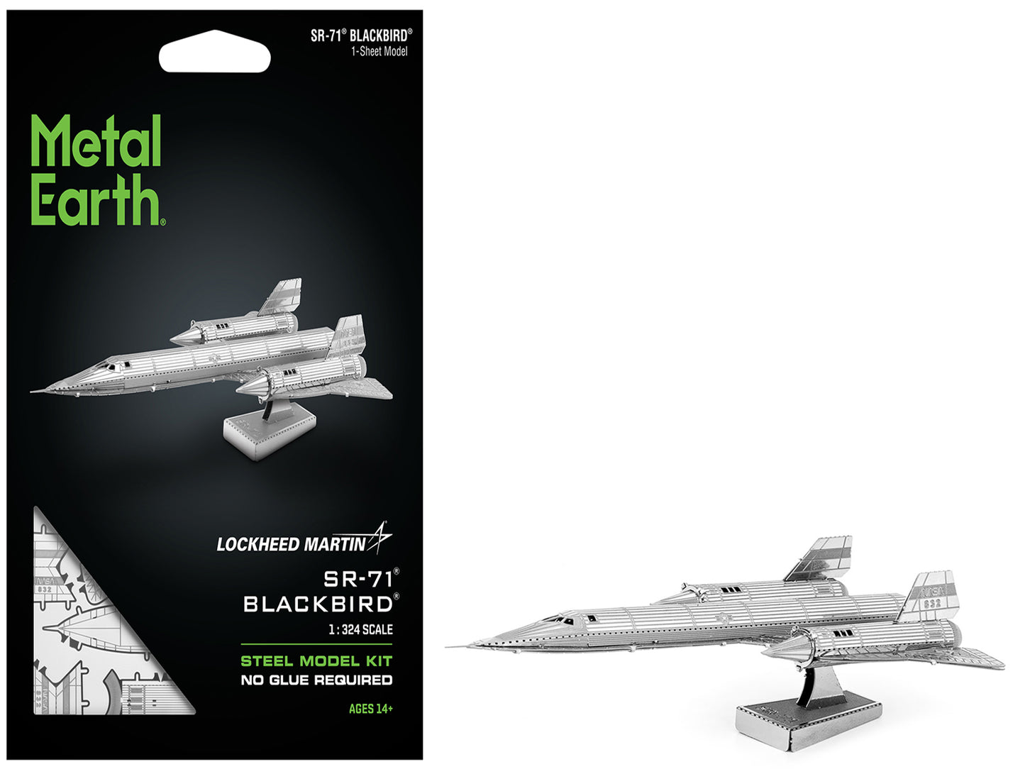 Model Kit Lockheed Martin SR-71 Blackbird Aircraft (Moderate Difficulty) Steel Model by Metal Earth - Use code SHOPAPP15 to get 15 percent off